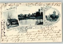 92345 W8435 Unterbürg a d Altmühl 1900 - Schloss Unterbürg Dorfteich Gasthaus Hussenöder