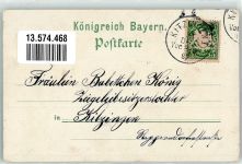 97318 W8710 Kitzingen 1897 Lithographie Königsplatz Rathaus Falterturm Kriegerdenkmal