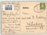 O5701 Saalfeld b Mühlhausen, Thür Ort lt. Stempel Studentenwappen