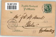 14641 O1550 Nauen , Havelland 1906 Lithographie / Mondschein Wappen Strasse im Mondschein