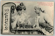 Les Jeux Les Echecs Liebespaar Rokoko Schach 1905
