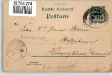 50189 W5013 Elsdorf , Rheinl 1898 BOAKC handgemalt Bahnpost Euskirchen - Reuss Zug 140 Ganzsache Ort handschriftlich