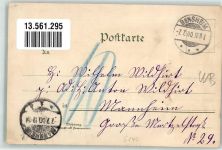 64625 W6140 Bensheim 1900 Lithographie Kriegerdenkmal Marktplatz Rathaus