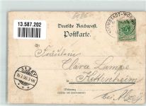 64560 W6086 Goddelau 1900 - Hotel Hundezwinger Hundehütte Eule Bahnpost Darmstadt-Worms