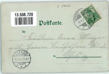 99706 O5400 Sondershausen , Thür 1901 Lithographie / Mondschein Gasthaus Waldschlößchen Bismarckturm Pensionshaus