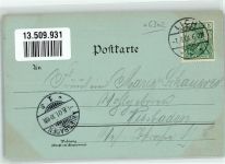 35423 W6302 Lich , Hess 1901 Lithographie / Mondschein Amtsgericht Schloß Giesserner Straße Kirche