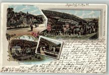 01773 O8242 Kipsdorf 1898 Lithographie Hotel Halali Hotel Fürstenhof Hoitel Tellkoppe