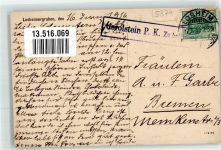 53940 W5374 Losheim , Eifel 1916 Gebrauchsspuren Losheimergraben Pension Jordan Kylltal Feldpost Geroldstein