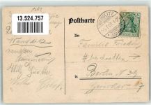 16348 O1292 Wandlitz 1908 Gebrauchsspuren Hirsch Rehkuh Gasthaus zum goldenen Löwen Ballsaal Lithographie