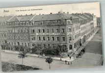 01587 O8400 Riesa 1909 - Gasthaus zum goldenen Löwen Ecke Bismarck- und Schützenstrasse Fuhrwerk