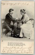 Serie Nr. 2 Mann und Frau spielen Schach Schach 1903