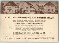 W6500 Mainz a Rhein Bausparkasse Der Weg zum Eigenheim WK II Sparkasse 1939