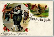 04600 O7400 Altenburg , Thür Lithographie Tanzende Paare Tracht Gedichtvers Karte Nr. 97