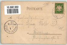 97769 W8788 Bad Brückenau 1898 Gebrauchsspuren Lithographie Gasthaus Bayrischer Hof Postdependence Postkutsche Waldenfels-Anlage