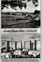 72285 W7293 Edelweiler Foto AK Gasthaus Pension Adler Gastraum Auto