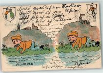 Rhein und Neckar AK Liederkarte 1900