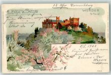 14542 O1512 Werder Havel 1902 Lithographie / Künstlerkarte Baumblüte Wachtelburg