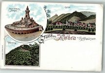 06537 O4712 Kelbra Lithographie Kaiser Wilhelm-Denkmal Rothenburg