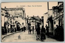Hanoi Foto AK Rue des Contonais Tracht Geschäft