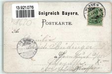 96231 W8623 Bad Staffelstein 1901 Gebrauchsspuren Lichtenfels Staffelbergfelsen Hausen Schloss Banz Kirche Staffelberg Lithographie