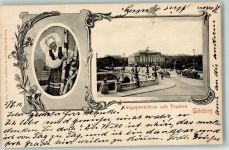 Göteborg 1911 - Tracht Kungsportsbron och Teatern Pferdestraßenbahn