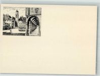 87700 W8940 Memmingen Künstlerkarte Kirchturm von St. Martin