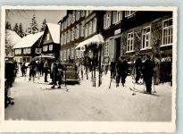 72270 W7292 Ruhestein - Winter Kurhaus Rotkreuzstation Skifahrer Oldtimer