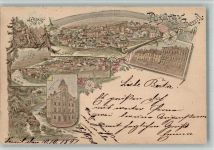 Semily Semil 1897 BOAKC Rathaus Schule Vorläufer Lithographie