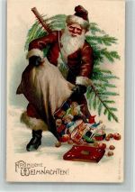 Prägedruck Lebkuchen Spielzeug Puppen Weihnachtsmann 1905 BOAKC
