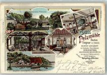 09111 O9000 Chemnitz , Sachs 1899 Gebrauchsspuren Lithographie Siegmar Gasthaus Pelzmühle große Büge