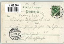 09111 O9000 Chemnitz , Sachs 1899 Gebrauchsspuren Lithographie Siegmar Gasthaus Pelzmühle große Büge