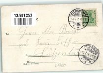21635 W2155 Lühe , Kr Stade 1905 Lithographie Gasthaus Cafe Fährhaus 1. Landungsbrücke Fahrrad