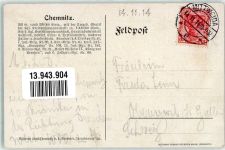 09111 O9000 Chemnitz , Sachs 1914 - Ballonaufnahme Markt Rathaus Erinnerung