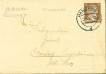Hochzeits-Telegramm Chrysanthemen in Vase Birkenallee Innenseite Gedicht Prägedruck Briefkarte geöffnet 12 cm hoch 21,5 cm breit Hochzeit AK mit Papierapplikation