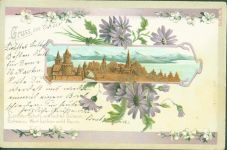 Chur Coire Korkrelief Verlag E.B. & C.i.B.Eduard Büttner Ort handschriftlich Korkkarte 1906