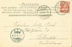 Chur Coire Korkrelief Verlag E.B. & C.i.B.Eduard Büttner Ort handschriftlich Korkkarte 1906