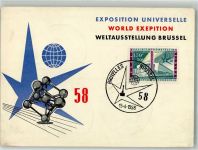 Brüssel Bruxelles Ausstellungen Sonderstempel Welt- Ausstellung 1958 Denkmal Atomium