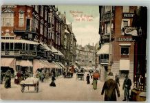 Kopenhagen København Foto AK Postkutsche Geschäft Cafe Parti af Nygade