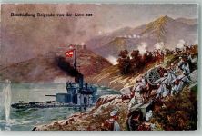 Beograd Belgrad - WK I Beschießung von der Save aus