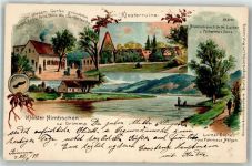 04668 O7240 Grimma 1899 Lithographie Kloster Nimbschen Klosterruine