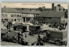 27380 Fleury-sur-Andelle Foto AK LKW Marktszene Hotel Denkmal Säule