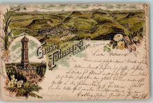 09456 O9300 Annaberg-Buchholz 1902 Gebrauchsspuren Lithographie Aussichtsturm a. d. Pöhlberg