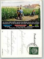 W8050 Freising , Oberbay Kalidünger auf dem Bohnenfeld Ort handschriftlich Düngerwerbung 1939 Gebrauchsspuren