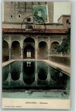 Granada 1908 Foto AK Alhambra Marke bildseitig