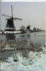 2961 Kinderdijk um 1900-2000 - Winteraufnahme 5 Windmühlen / wind mills,Gebr. Spanjersberg