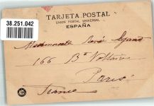 San Sebastian Donostia 1907 Foto AK Puente de Mara Cristina Marke bildseitig