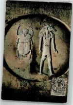 Theben Thebes Foto AK Skulptur im Tal der Könige Marke bildseitig