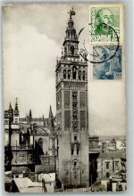 Sevilla Foto AK La Giralda Marke bildseitig