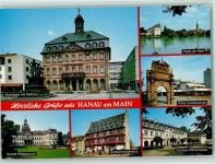 63450 W6450 Hanau - Marktplatz Partie an Main Hohe Landesschule Schloss Philippsruhe Goldschmiedehaus Kurhaus Wilhelmsbad AKU2