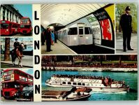 London U-Bahn Victoria Station und Bobby und Themseschiff AKU2 Straßenbahn